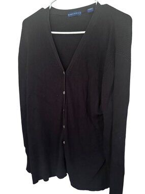 Karen  Scott black button up cotton cardigan sweater size 1X